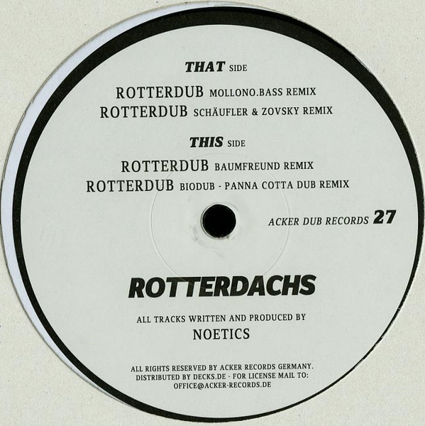 Noetics - Rotterdachs | Acker Dub (ACKER DUB RECORDS 27) - main