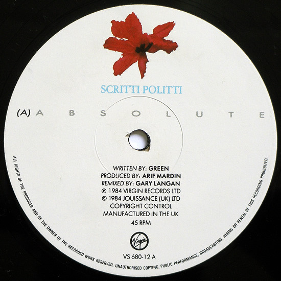 Scritti Politti - Absolute | Virgin (VS 680-12) - 3
