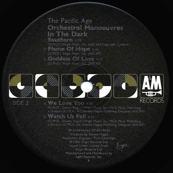 Orchestral Manoeuvres In The Dark - The Pacific Age | A&M Records (SP-5144) - 4