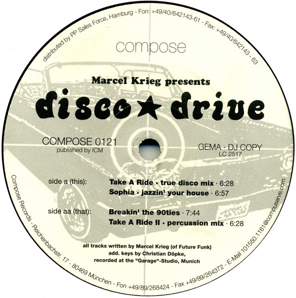 Marcel Krieg - Disco Drive | Compose Records (COMPOSE 0121) - main Marcel Krieg - Disco Drive | Compose Records (COMPOSE 0121) - main