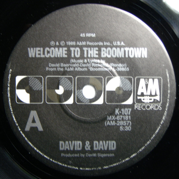 David & David - Welcome To The Boomtown | A&M Records (K-107) - main