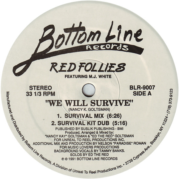 Red Follies Featuring M.J. White - We Will Survive | Bottom Line Records (BLR-9007)