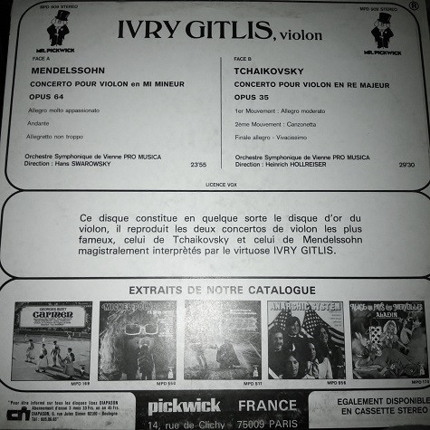 Concerto Pour Violon En Mi Mineur / En Ré Majeur