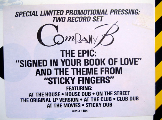 Company B - Signed In Your Book Of Love / Sticky Fingers | Atlantic (DMD 1184) - 5 Company B - Signed In Your Book Of Love / Sticky Fingers | Atlantic (DMD 1184) - 5