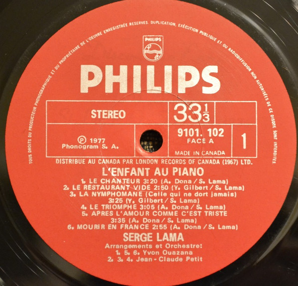 Serge Lama - L' Enfant Au Piano | Philips (9101.102) - 4 Serge Lama - L' Enfant Au Piano | Philips (9101.102) - 4