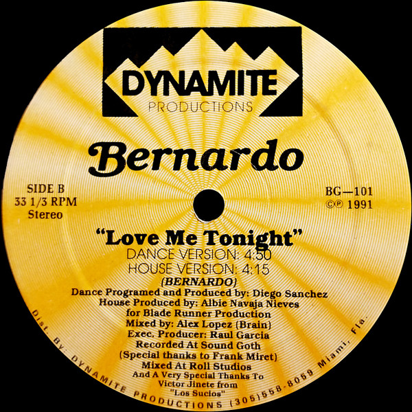 Bernardo - Quiereme Esta Noche / Love Me Tonight | Dynamite Productions (BG-101) - 2