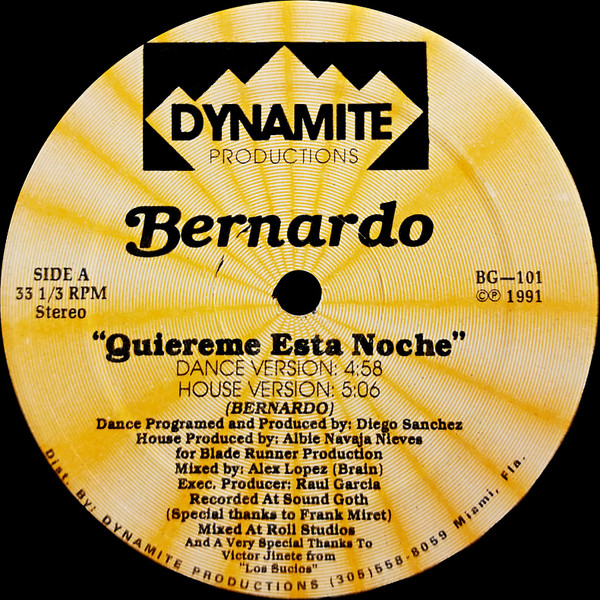 Bernardo - Quiereme Esta Noche / Love Me Tonight | Dynamite Productions (BG-101) - main