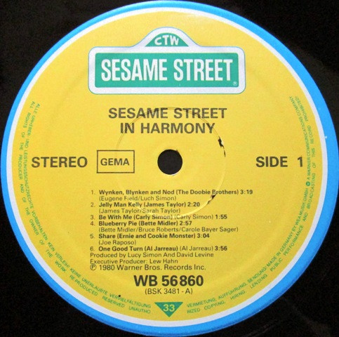 Various - In Harmony - A Sesame Street Record | Sesame Street Records (WB 56 860) - 3