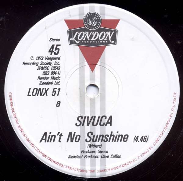 Sivuca - Ain't No Sunshine | London Records (LONX 51) - 2