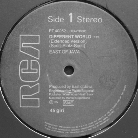 East Of Java - Different World | RCA (PT 40252) - 3
