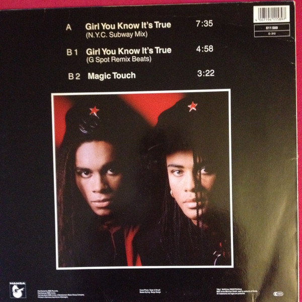 Milli Vanilli - Girl You Know It's True (N.Y.C. Subway Mix) | Hansa (611 589) - 2