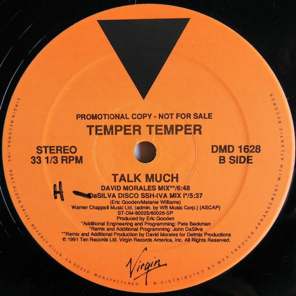 Temper Temper - Talk Much | Virgin Records America, Inc. (DMD 1628) - 2 Temper Temper - Talk Much | Virgin Records America, Inc. (DMD 1628) - 2