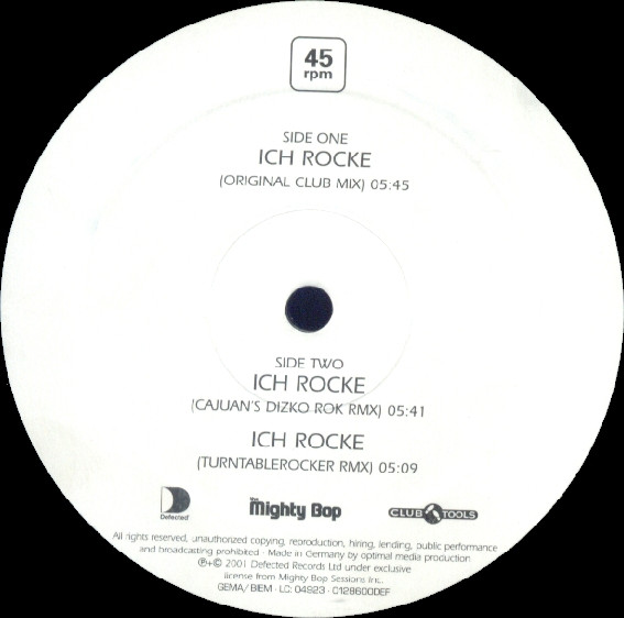 Bob Sinclar - Ich Rocke (Part One Of Two) | Defected (0128600 DEF) - 3 Bob Sinclar - Ich Rocke (Part One Of Two) | Defected (0128600 DEF) - 3