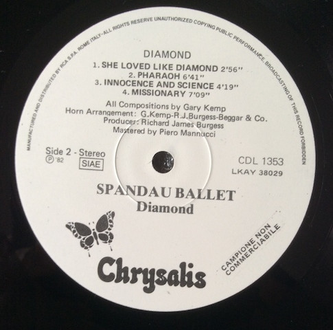 Spandau Ballet - Diamond | Chrysalis (CDL 1353) - 4