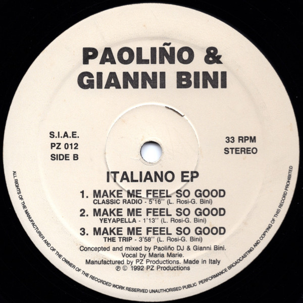 Paoliño & Gianni Bini - Italiano EP | PZ Productions (PZ 012) - 2