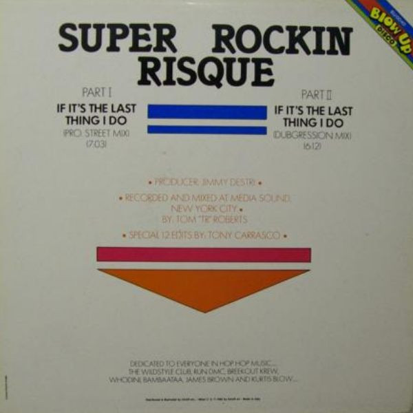 Risqué - If It's The Last Thing I Do | Blow Up Disco (BU 0040) - 2