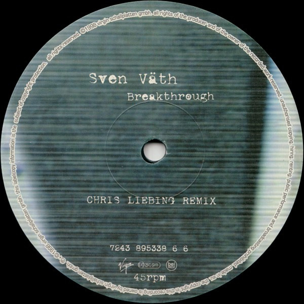 Sven Väth - Breakthrough | Virgin (7243 8 953386 6) - 3