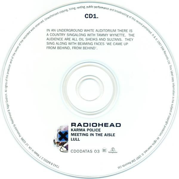 Radiohead - Karma Police | Parlophone (CDODATAS 03) - 4