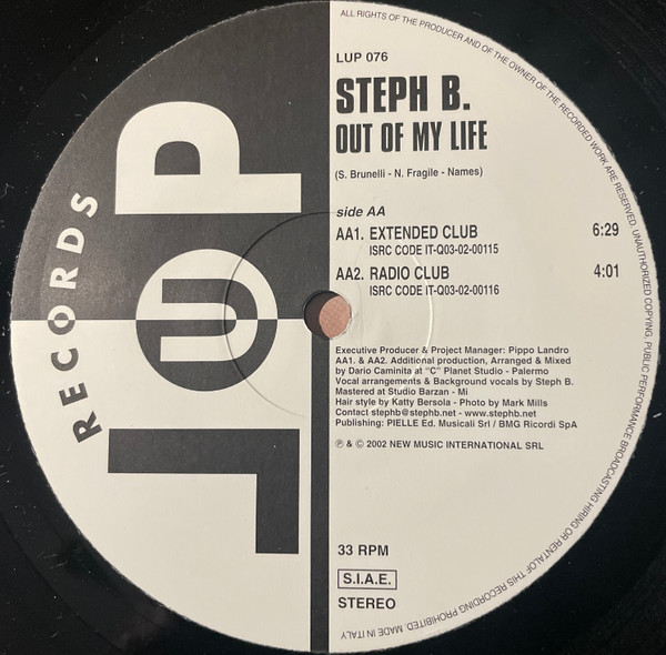 Steph B. - Out Of My Life | LUP Records (LUP 076) - 3 Steph B. - Out Of My Life | LUP Records (LUP 076) - 3