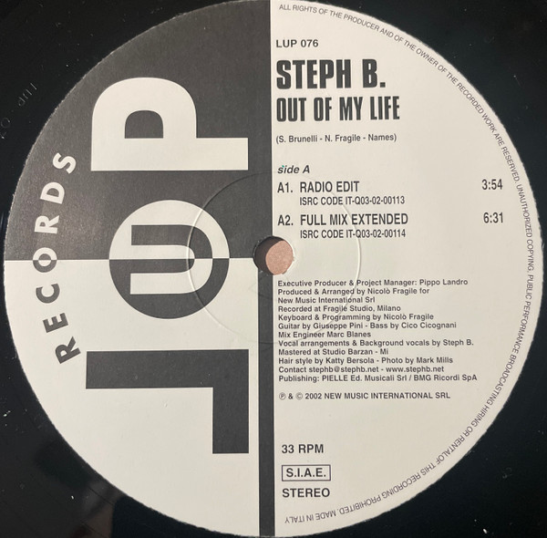 Steph B. - Out Of My Life | LUP Records (LUP 076) - 4 Steph B. - Out Of My Life | LUP Records (LUP 076) - 4