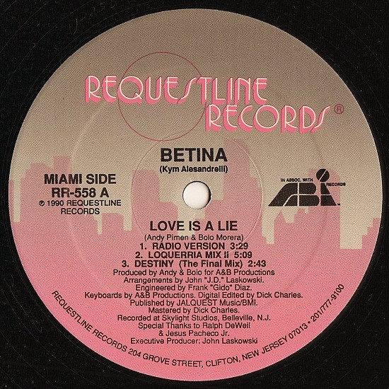 Betina - Love Is A Lie | Requestline Records (RR-558) - main Betina - Love Is A Lie | Requestline Records (RR-558) - main