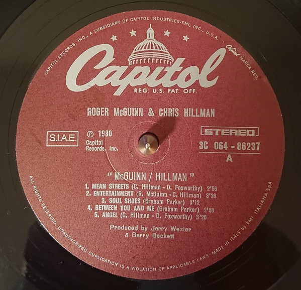 McGuinn & Hillman - McGuinn - Hillman | Capitol Records (3c 064 86237) - 3 McGuinn & Hillman - McGuinn - Hillman | Capitol Records (3c 064 86237) - 3