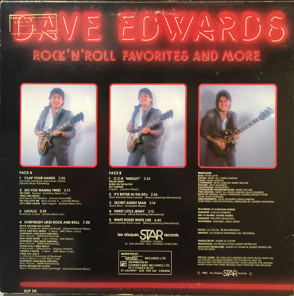 Dave Edwards - Rock'N'Roll Favorites And More | Unidisc (ULP 39) - 2 Dave Edwards - Rock'N'Roll Favorites And More | Unidisc (ULP 39) - 2