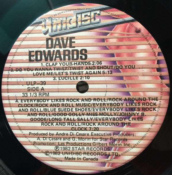 Dave Edwards - Rock'N'Roll Favorites And More | Unidisc (ULP 39) - 3 Dave Edwards - Rock'N'Roll Favorites And More | Unidisc (ULP 39) - 3