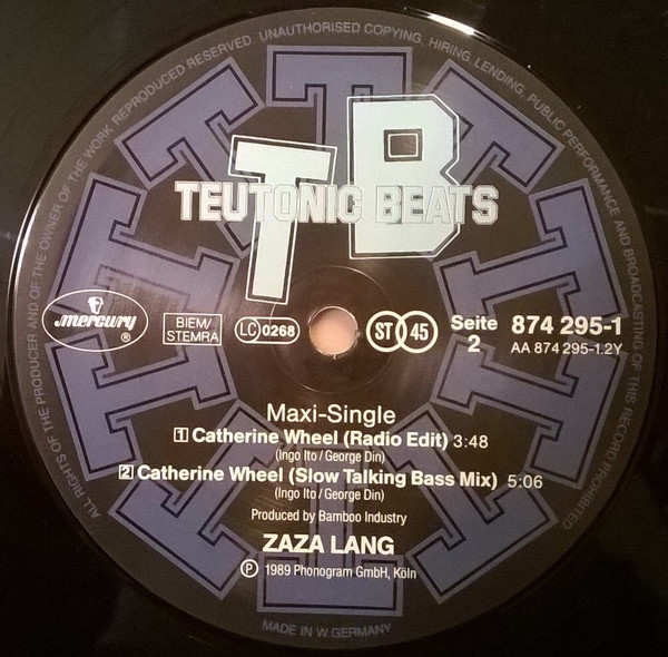 Zaza Lang - Catherine Wheel | Teutonic Beats (TB 006) - 4