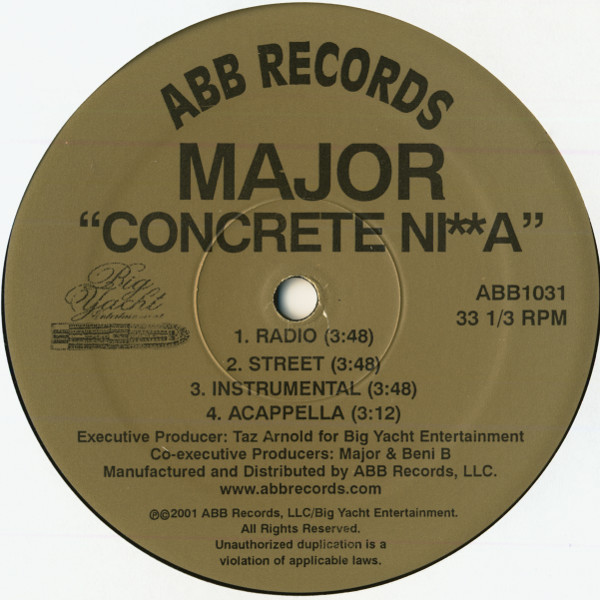 Major - Concrete Ni**a b/w Just Can't Lose | ABB Records (ABB1031-1) - 3