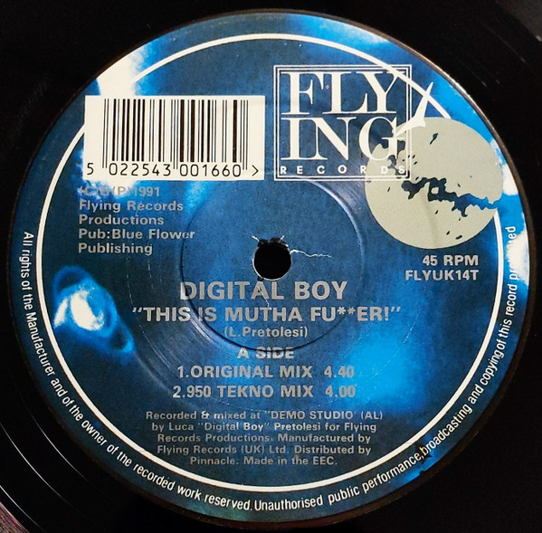 Digital Boy - This Is Mutha F**ker! | Flying Records (FLY UK 14T) - 3