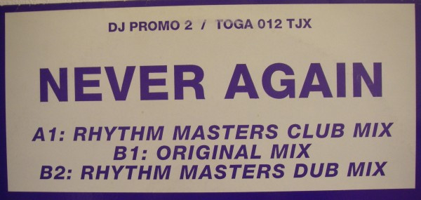 Happy Clappers - Never Again (DJ Promo 2) | Coliseum Recordings (TOGA 012TJX) - 4