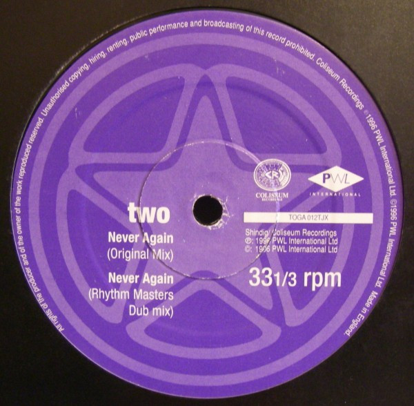 Happy Clappers - Never Again (DJ Promo 2) | Coliseum Recordings (TOGA 012TJX) - 3