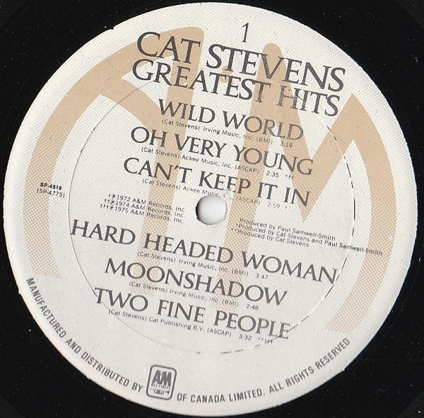Cat Stevens - Greatest Hits | A&M Records (SP-4519) - 3