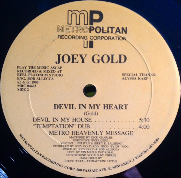 Joey Gold - Devil In My Heart | Metropolitan Recording Corporation (MRC 04463) - 2