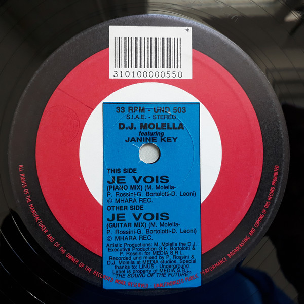 D.J. Molella Featuring Janine Key - Je Vois | Underground (UND 503) - main D.J. Molella Featuring Janine Key - Je Vois | Underground (UND 503) - main