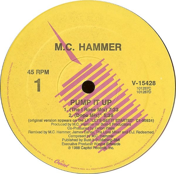 MC Hammer - Pump It Up | Capitol Records (V-15428) - main MC Hammer - Pump It Up | Capitol Records (V-15428) - main