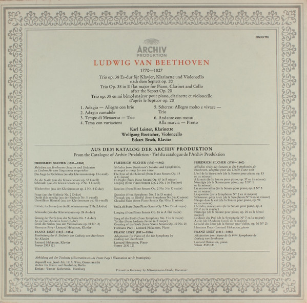 Trio Op. 38 Nach Dem Septett Op. 20