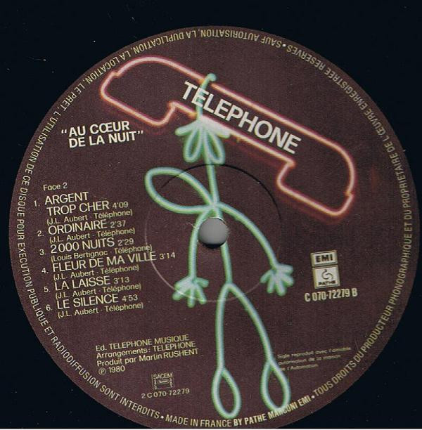 Téléphone - Au Cœur De La Nuit | Pathé (2C 070-72279) - 6