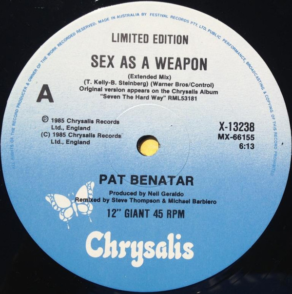 Pat Benatar - Sex As A Weapon | Chrysalis (X 13238) - 3 Pat Benatar - Sex As A Weapon | Chrysalis (X 13238) - 3