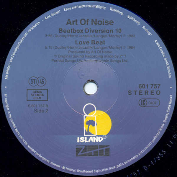 The Art Of Noise - Moments In Love | Island Records (601 757-213) - 4 The Art Of Noise - Moments In Love | Island Records (601 757-213) - 4