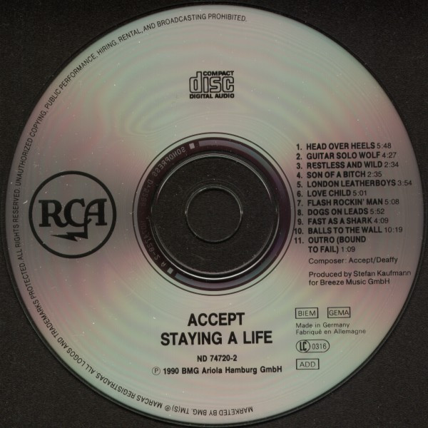 Accept - Staying A Life | RCA (ND 74720) - 5 Accept - Staying A Life | RCA (ND 74720) - 5