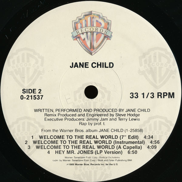 Jane Child - Welcome To The Real World | Warner Bros. Records (0-21537) - 4