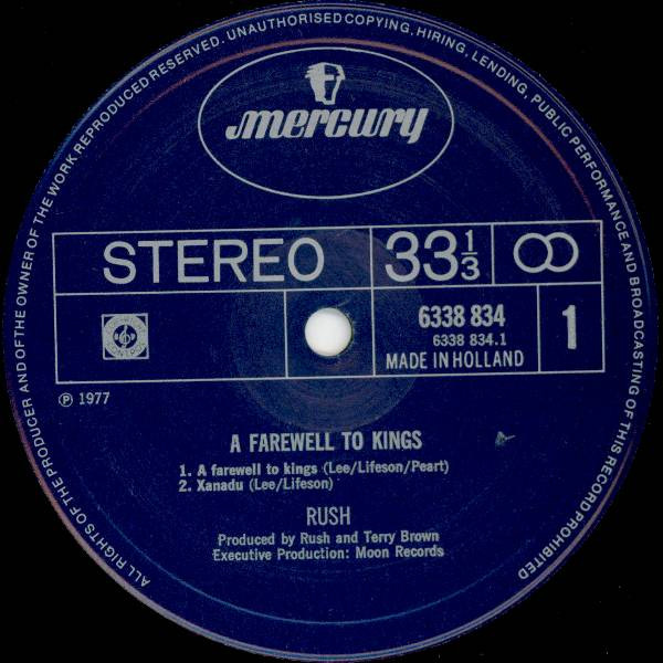 Rush - A Farewell To Kings | Mercury (6338 834) - 4 Rush - A Farewell To Kings | Mercury (6338 834) - 4