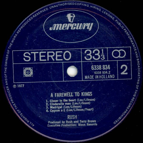 Rush - A Farewell To Kings | Mercury (6338 834) - 5 Rush - A Farewell To Kings | Mercury (6338 834) - 5