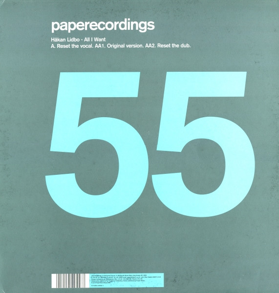 Håkan Lidbo - All I Want | Paper Recordings (PAP 055) - main Håkan Lidbo - All I Want | Paper Recordings (PAP 055) - main