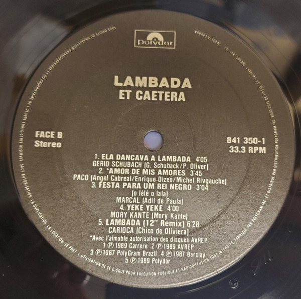 Various - Lambada Et Caetera | Polydor (841 350-1) - 4