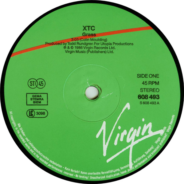 XTC - Grass | Virgin (608 493) - 3