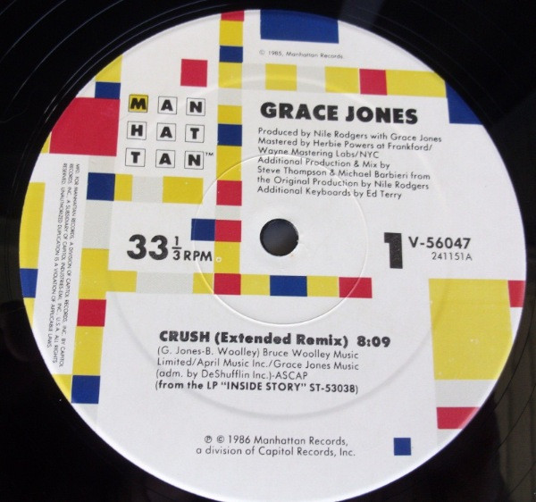 Grace Jones - Crush | Manhattan Records (V-56047) - 4 Grace Jones - Crush | Manhattan Records (V-56047) - 4