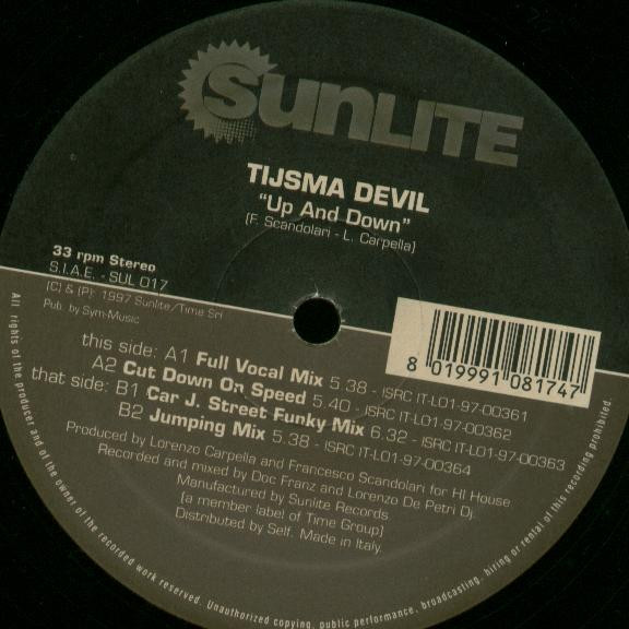 Tijsma Devil - Up And Down | Sunlite (SUL 017) - main Tijsma Devil - Up And Down | Sunlite (SUL 017) - main